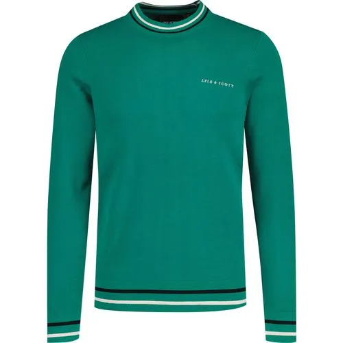 Lyle & Scott Retro Mod Tipped Crew Jumper (Green)