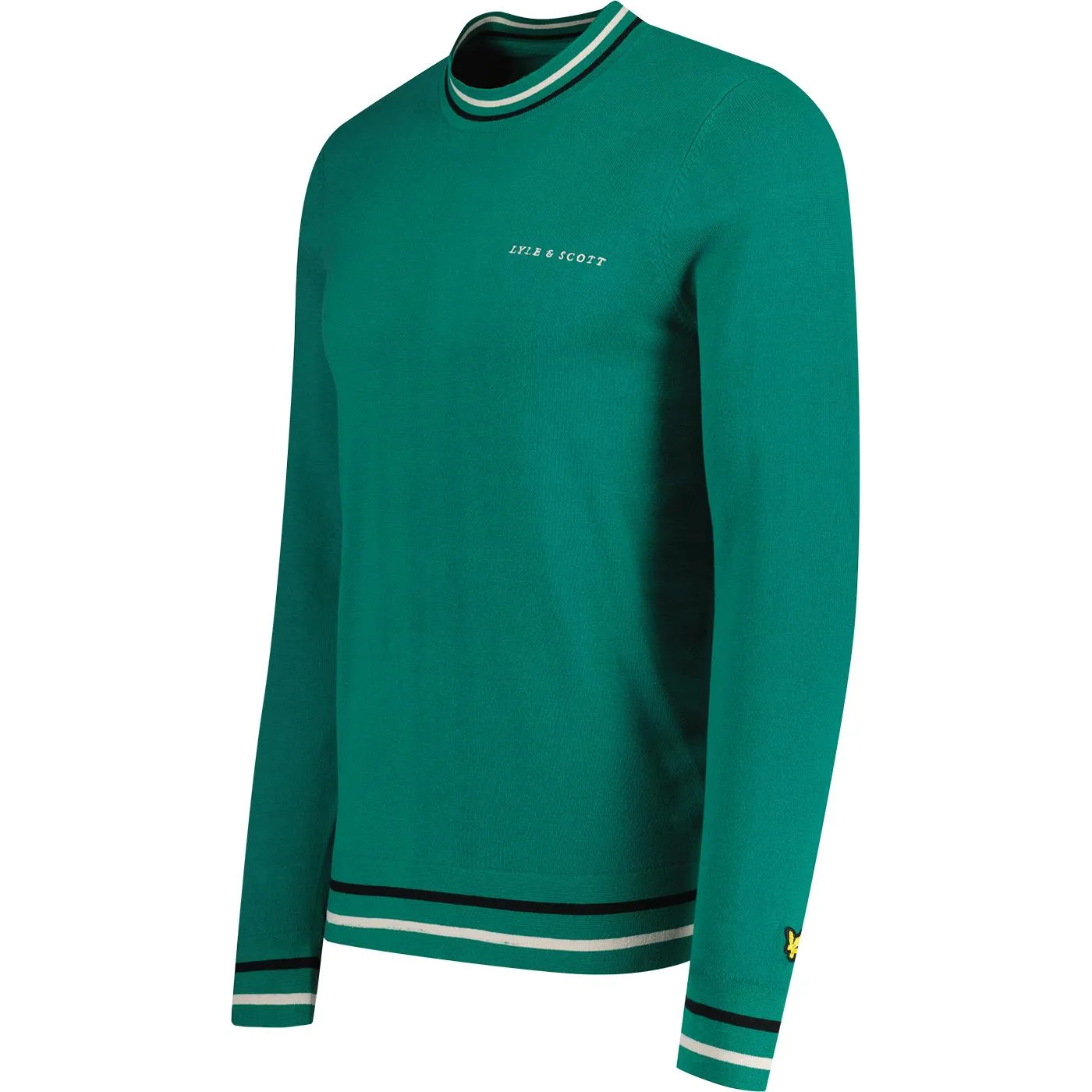 Lyle & Scott Retro Mod Tipped Crew Jumper (Green)