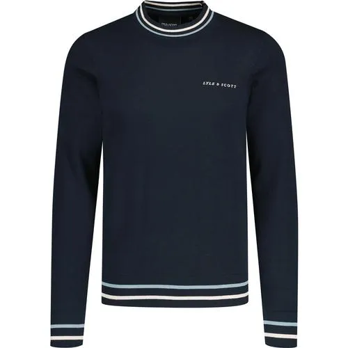 Lyle & Scott Retro Mod Tipped Crew Jumper (Navy)