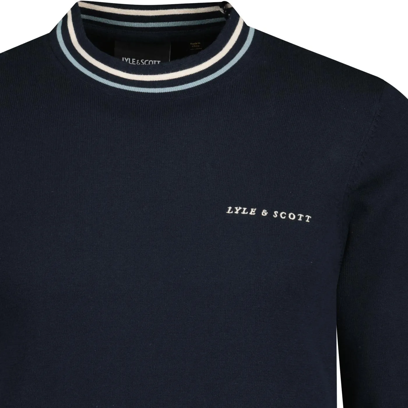 Lyle & Scott Retro Mod Tipped Crew Jumper (Navy)