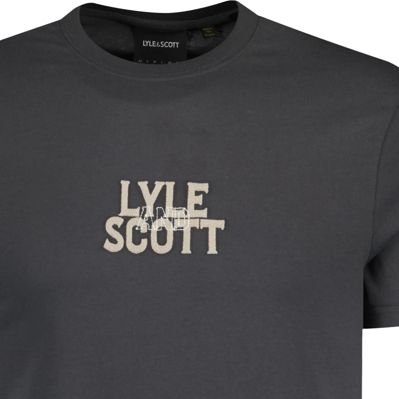 Lyle & Scott Retro Varsity Crew Neck Tee Gunmetal