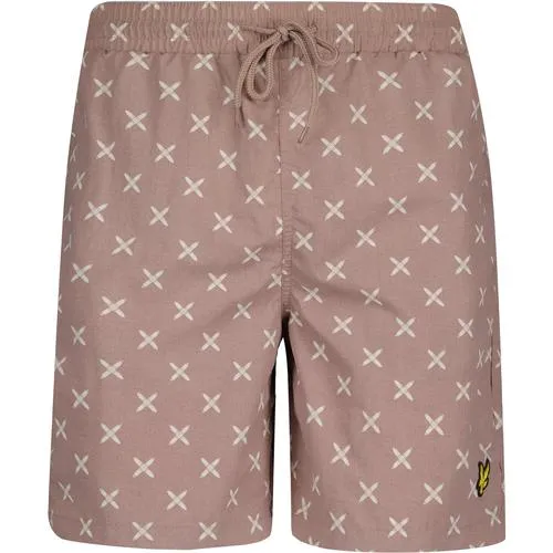 Lyle & Scott Shuttle Print Swim Shorts Hutton Pink