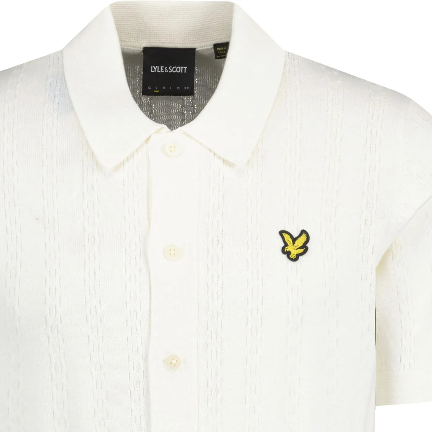 Lyle & Scott Textured Stripe Button Through Polo C