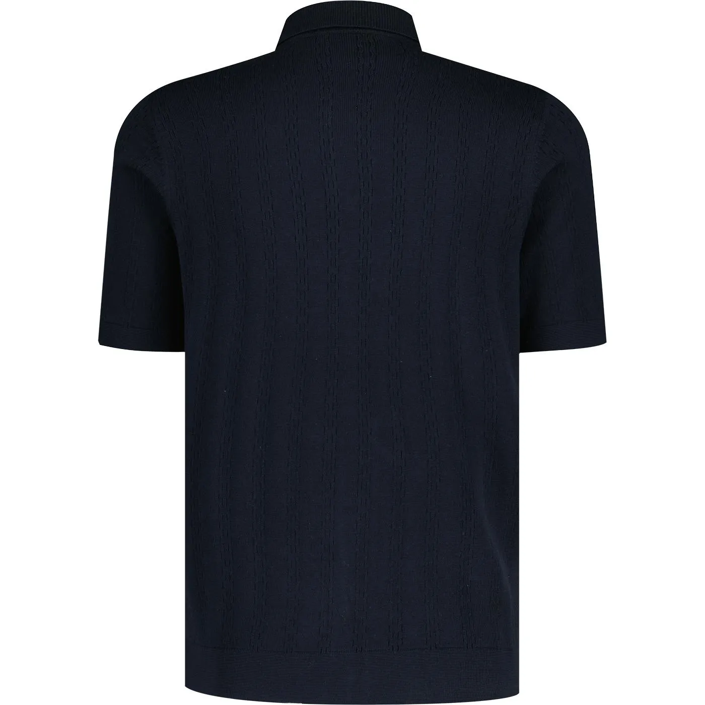 Lyle & Scott Textured Stripe Button Through Polo N