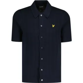 Lyle & Scott Textured Stripe Button Through Polo N