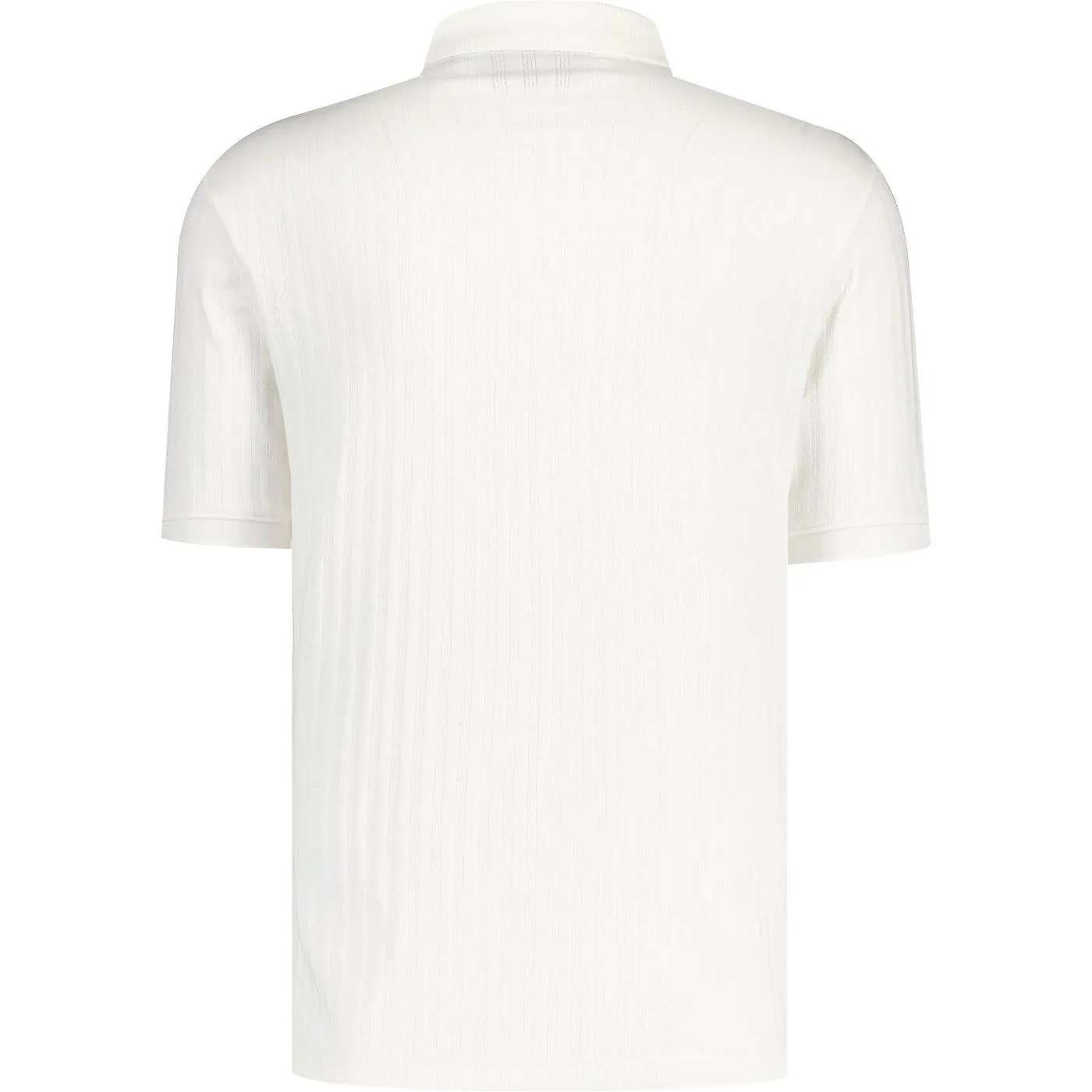 Lyle & Scott Textured Stripe Zip Neck Polo (Chalk)