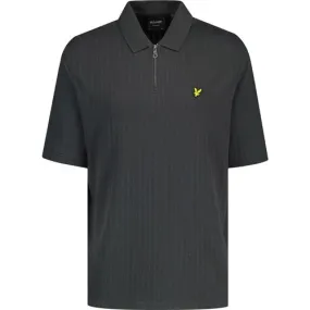 Lyle & Scott Textured Stripe Zip Neck Polo Shirt G