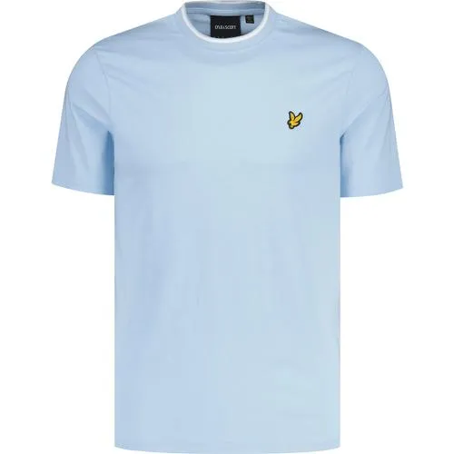 Lyle & Scott Tipped Mod Crew Neck Tee Light Blue