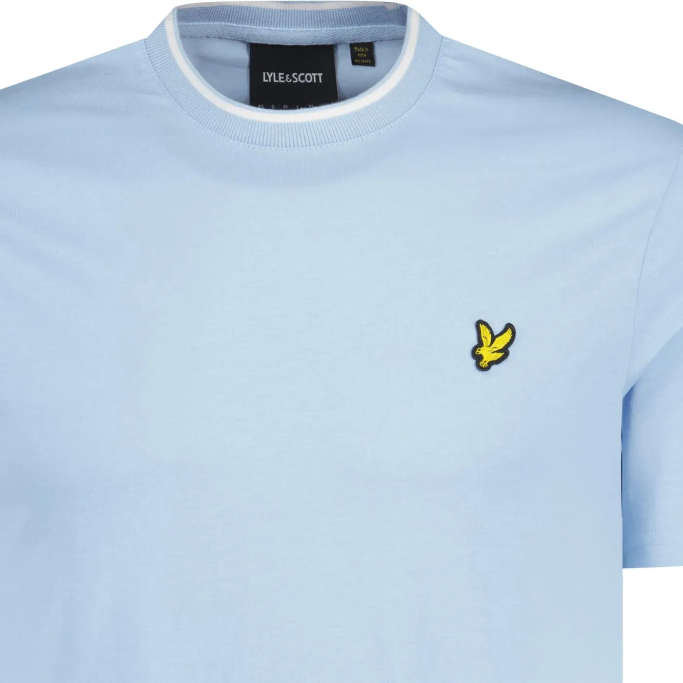 Lyle & Scott Tipped Mod Crew Neck Tee Light Blue