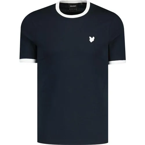 Lyle & Scott Tonal Retro Ringer T-shirt Dark Navy