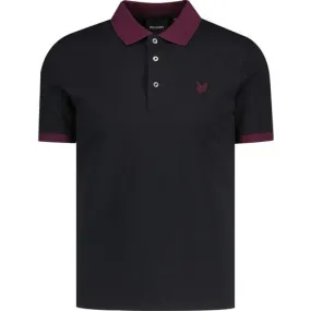 Lyle & Scott Tonal Ringer Pique Polo Shirt (Black)