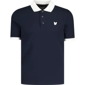 Lyle & Scott Tonal Ringer Pique Polo Shirt (Navy)