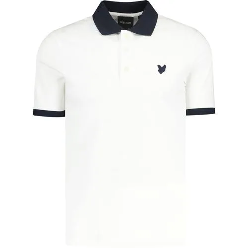 Lyle & Scott Tonal Ringer Pique Polo Shirt (White)