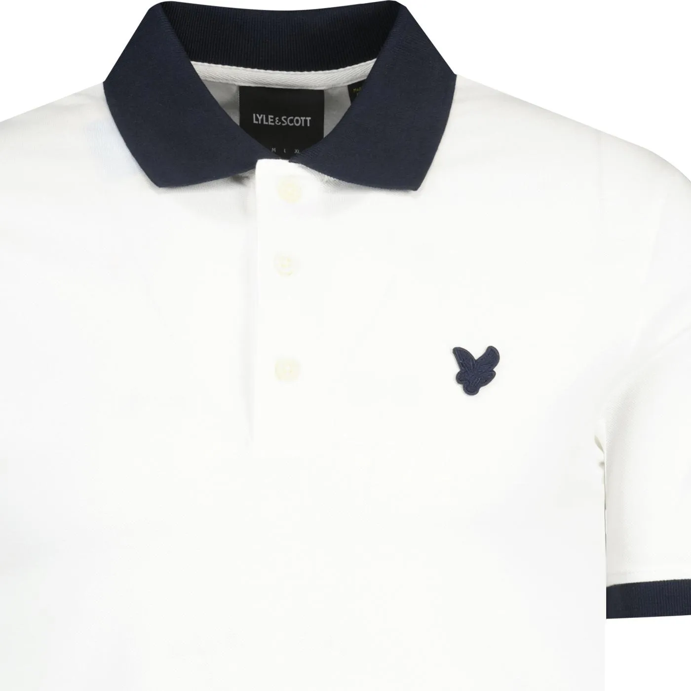 Lyle & Scott Tonal Ringer Pique Polo Shirt (White)