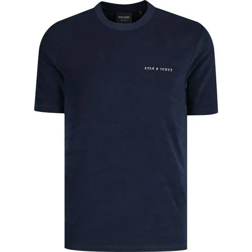 Lyle & Scott Towelling Embroidered Logo Tee (Navy)