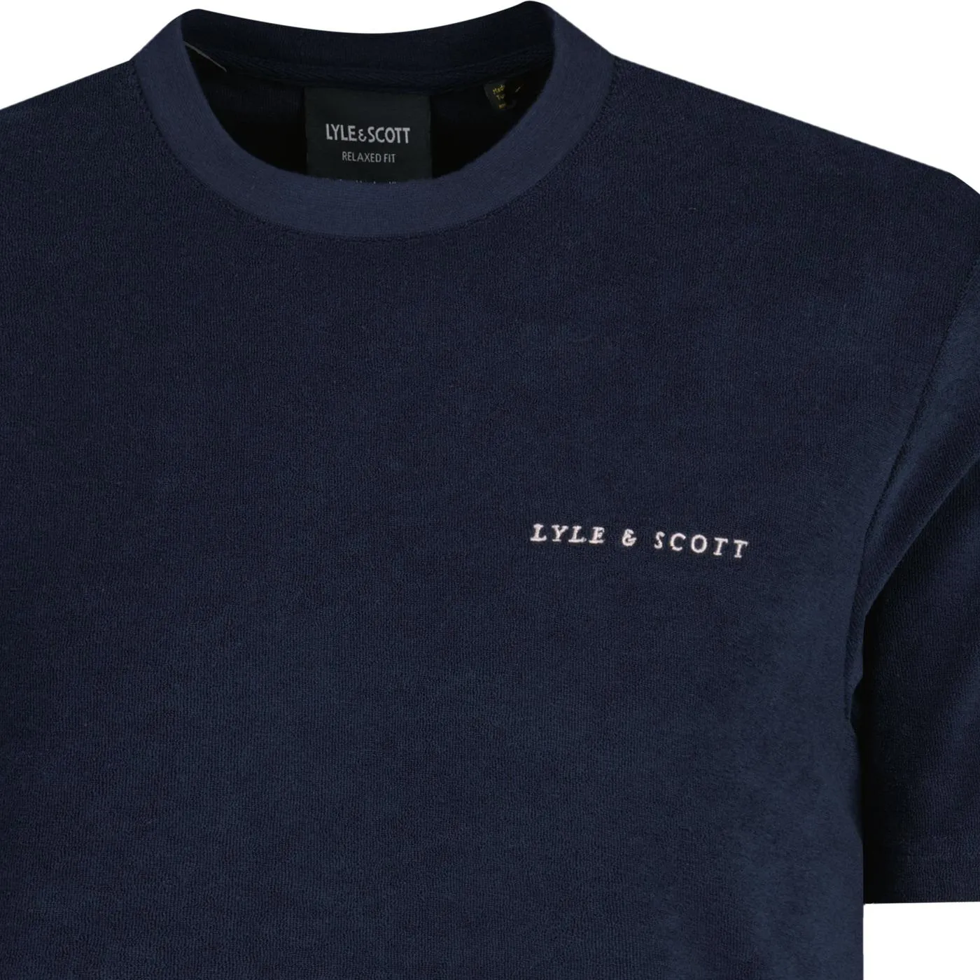 Lyle & Scott Towelling Embroidered Logo Tee (Navy)