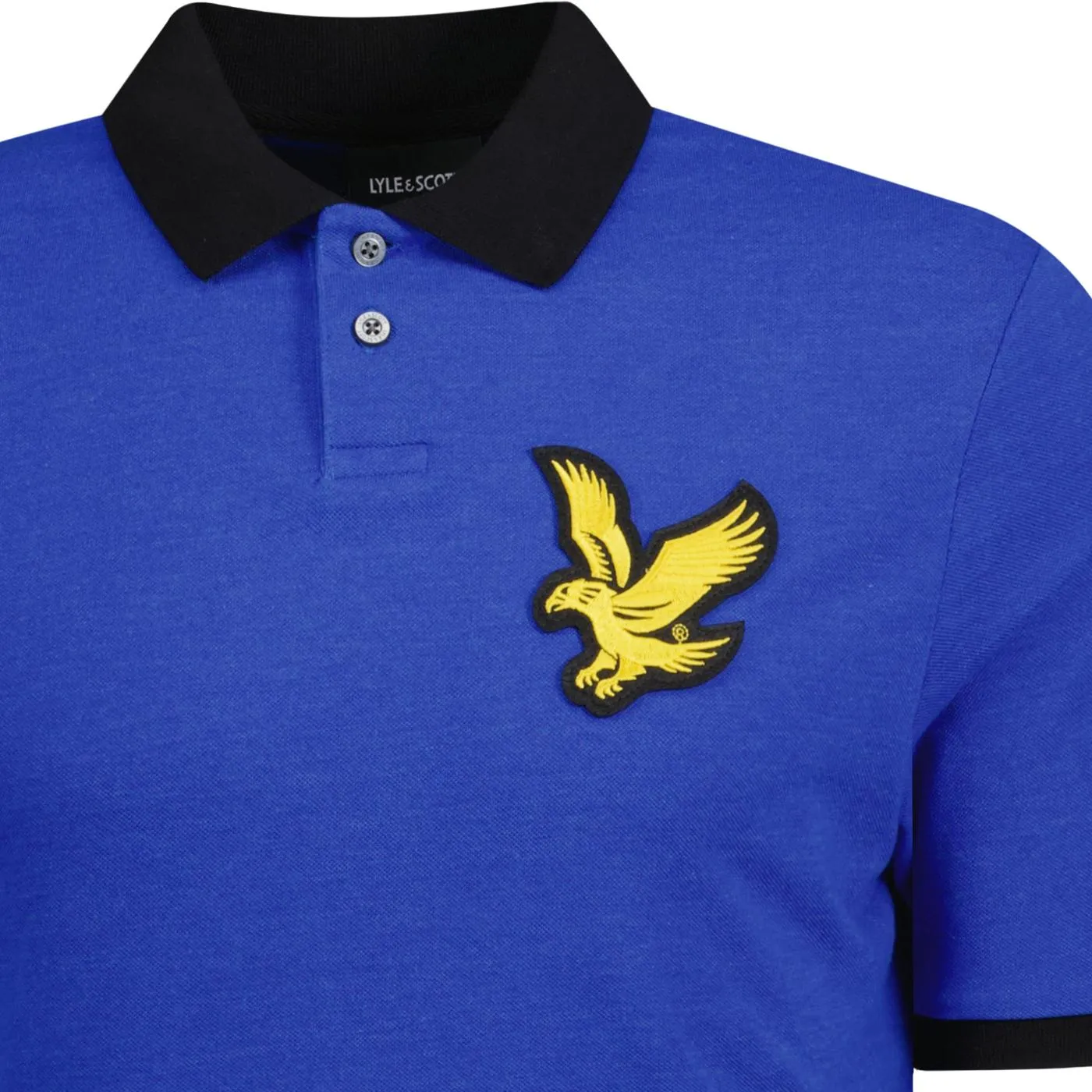 Lyle & Scott Vintage Block Marl Mod Polo Top Blue