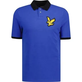 Lyle & Scott Vintage Block Marl Mod Polo Top Blue