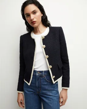 Mabel Collarless Tweed Jacket