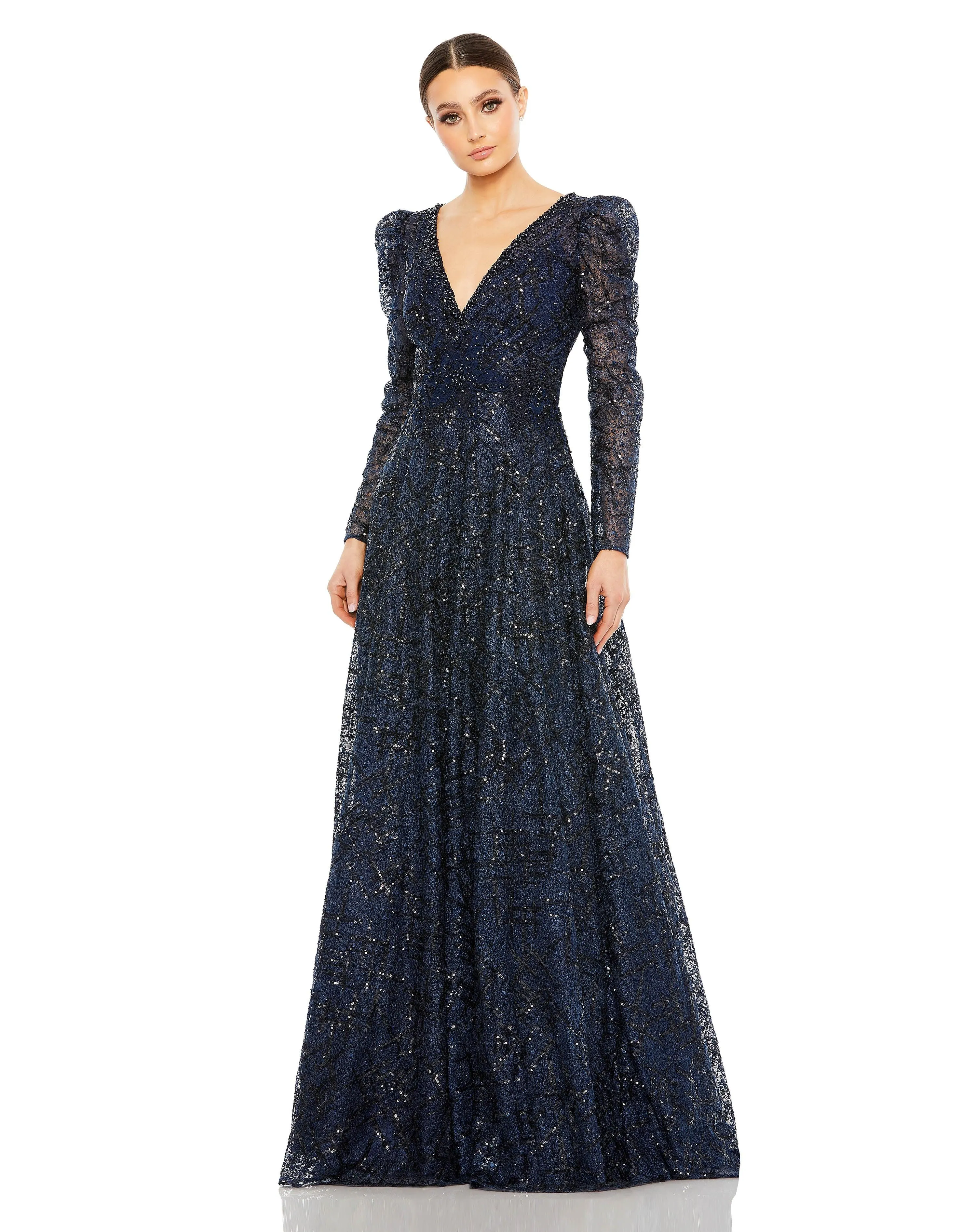 Mac Duggal 20353 Long Sleeve Formal Lace Dress