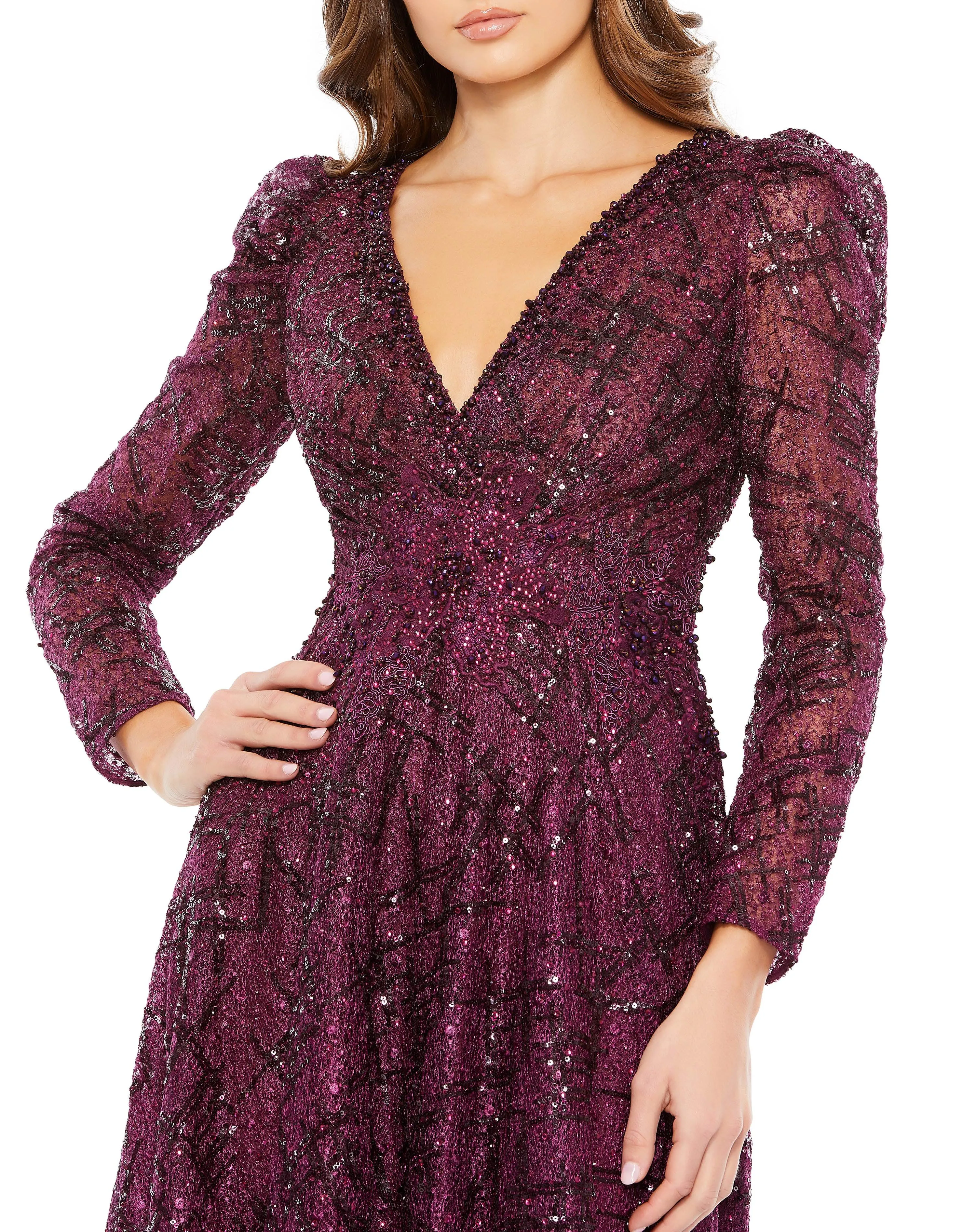 Mac Duggal 20353 Long Sleeve Formal Lace Dress