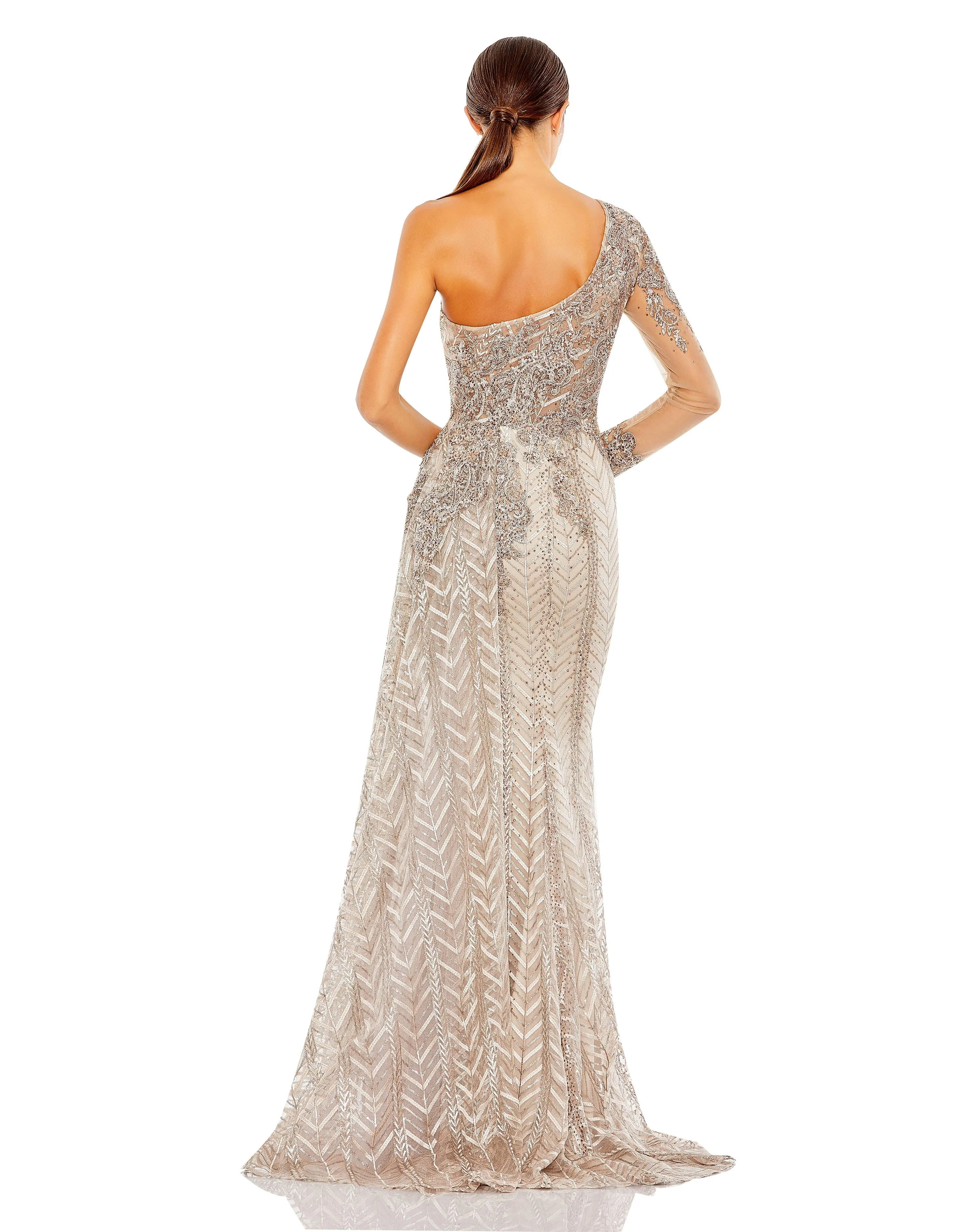 Mac Duggal 20401 Long Formal Beaded Lace Dress