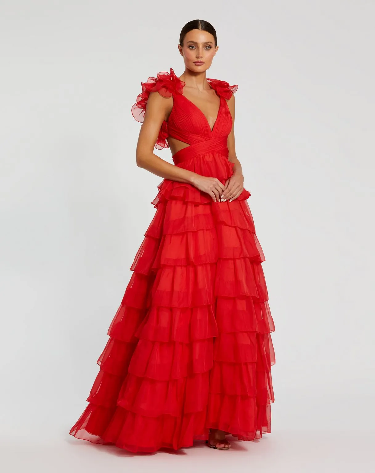 Mac Duggal 67959 Long Prom Ruffle Dress