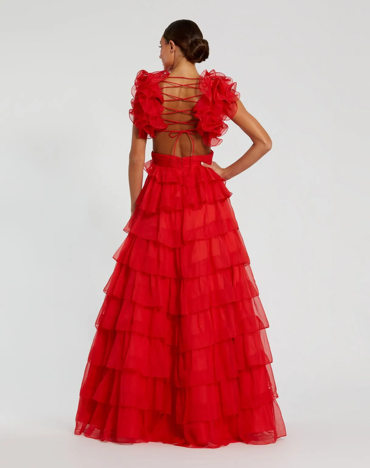 Mac Duggal 67959 Long Prom Ruffle Dress