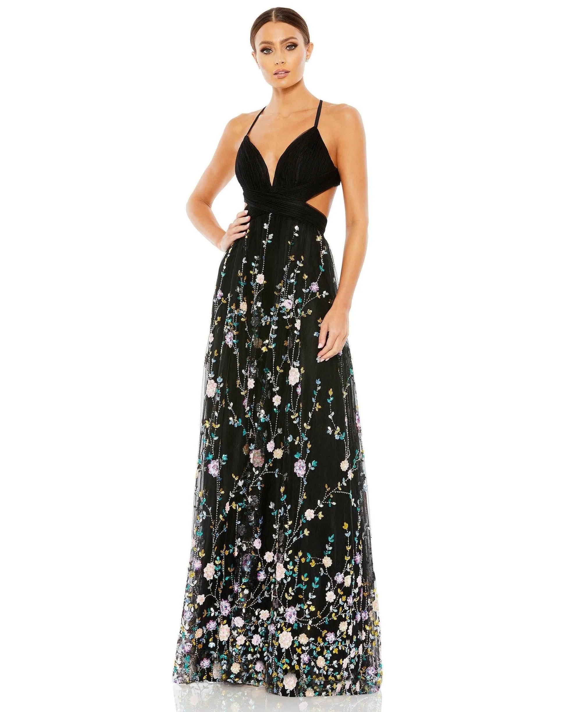 Mac Duggal 67976 Black/Multi 10 Sale