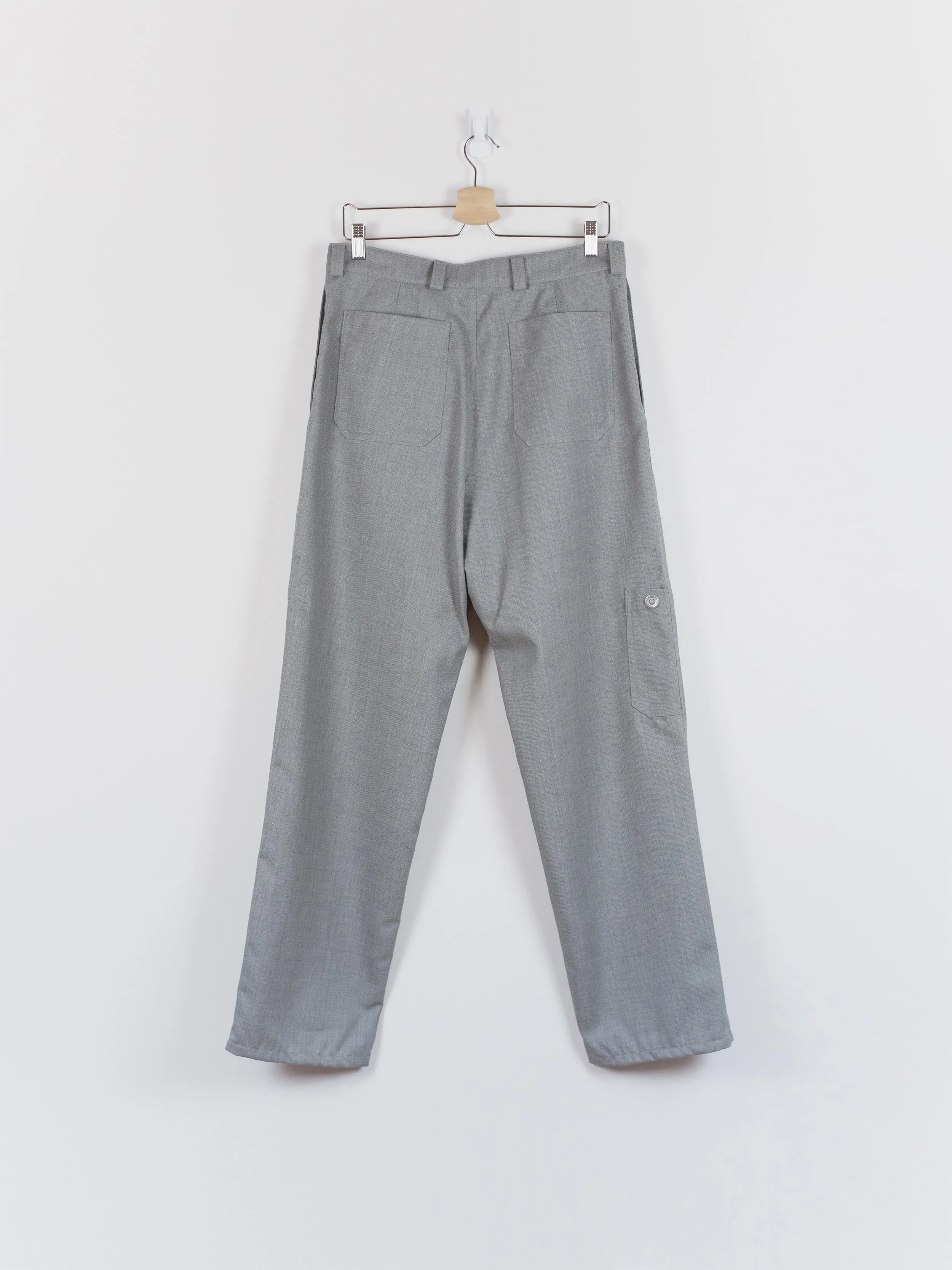 Mackintosh 0003 AW18 Grey Wool Wide Leg Utility Pant