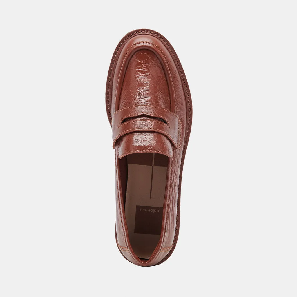 MALILA LOAFERS BROWN CRINKLE PATENT– Dolce Vita 6950765166658