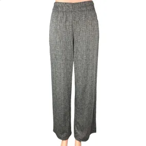 Max Studio Women's Gray Plaid Check Tweed Wide Leg High Waist Trousers Pants S