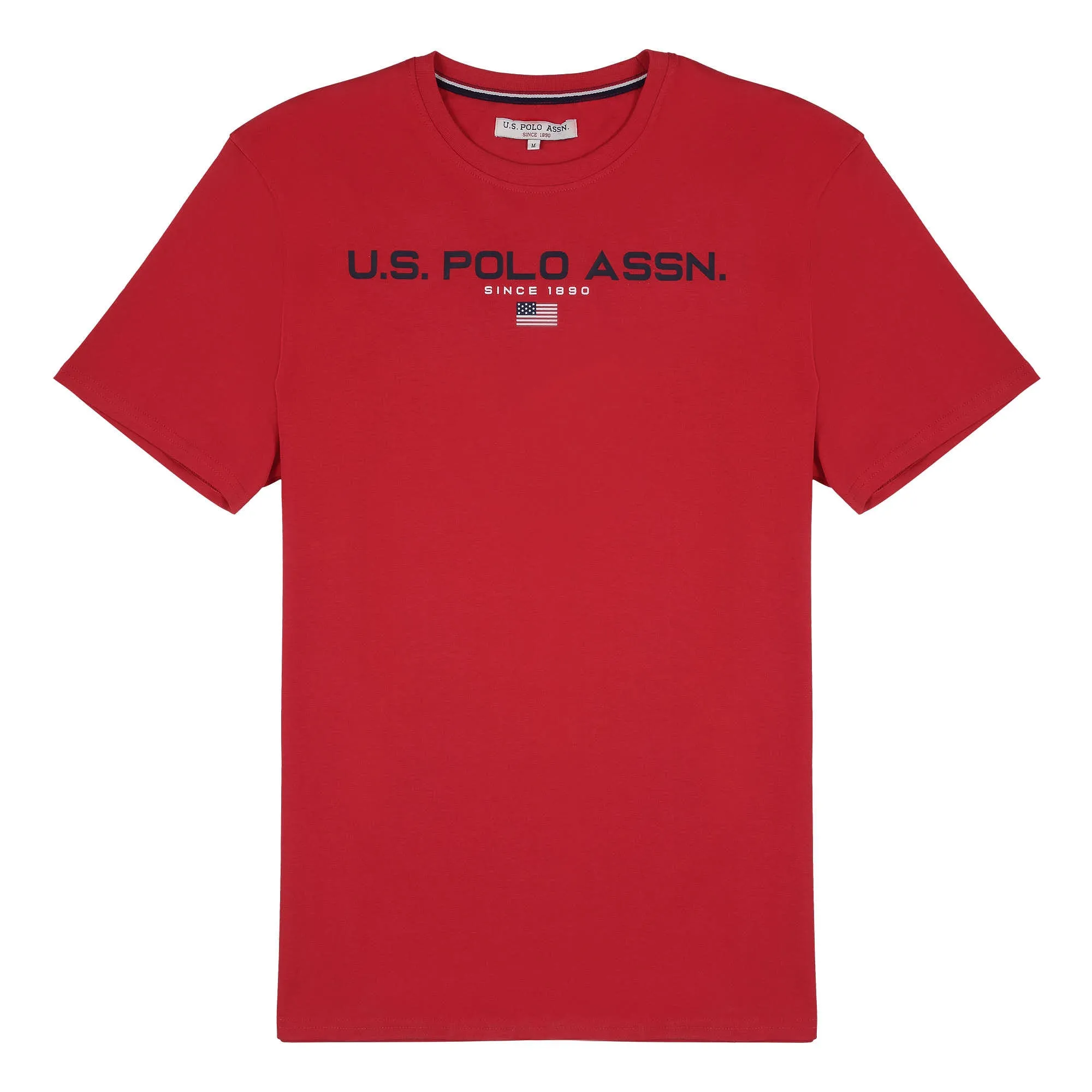 Mens Block Flag Graphic T-Shirt in Tango Red