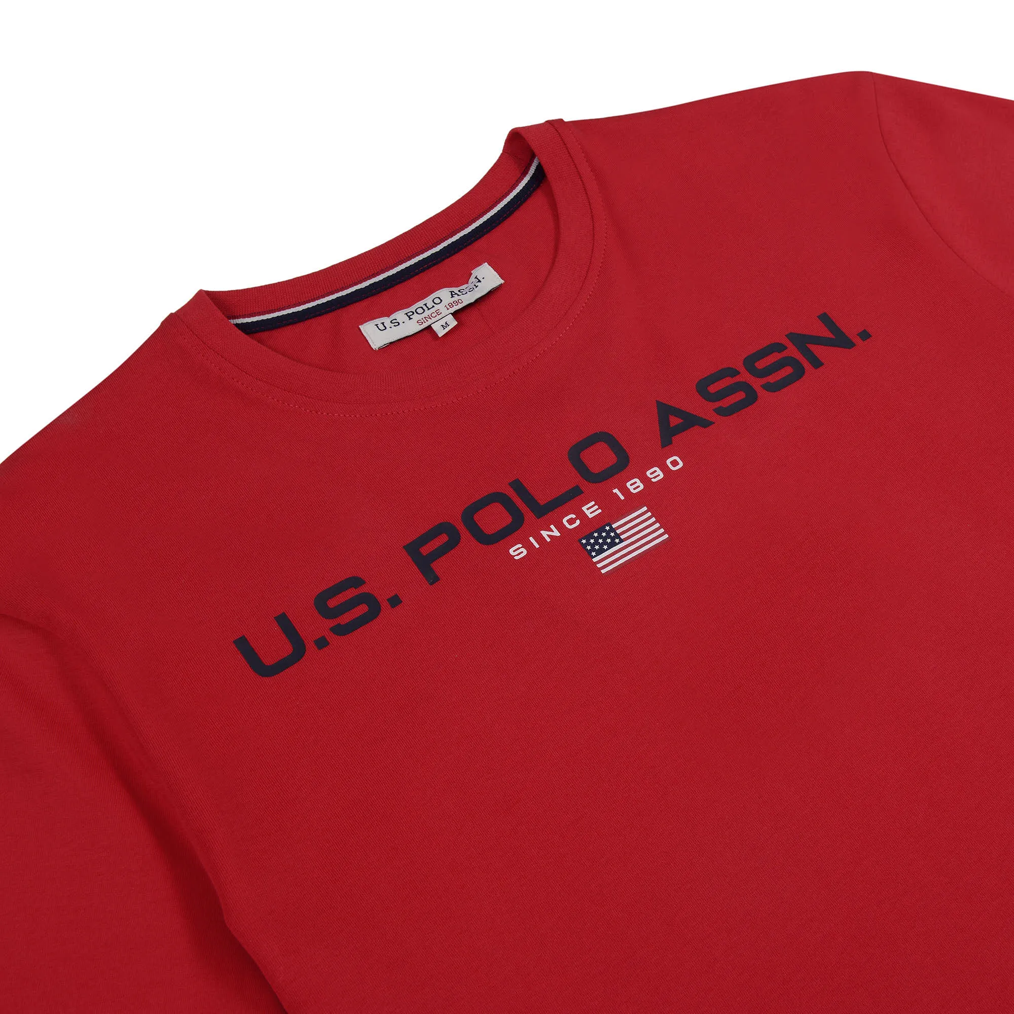 Mens Block Flag Graphic T-Shirt in Tango Red