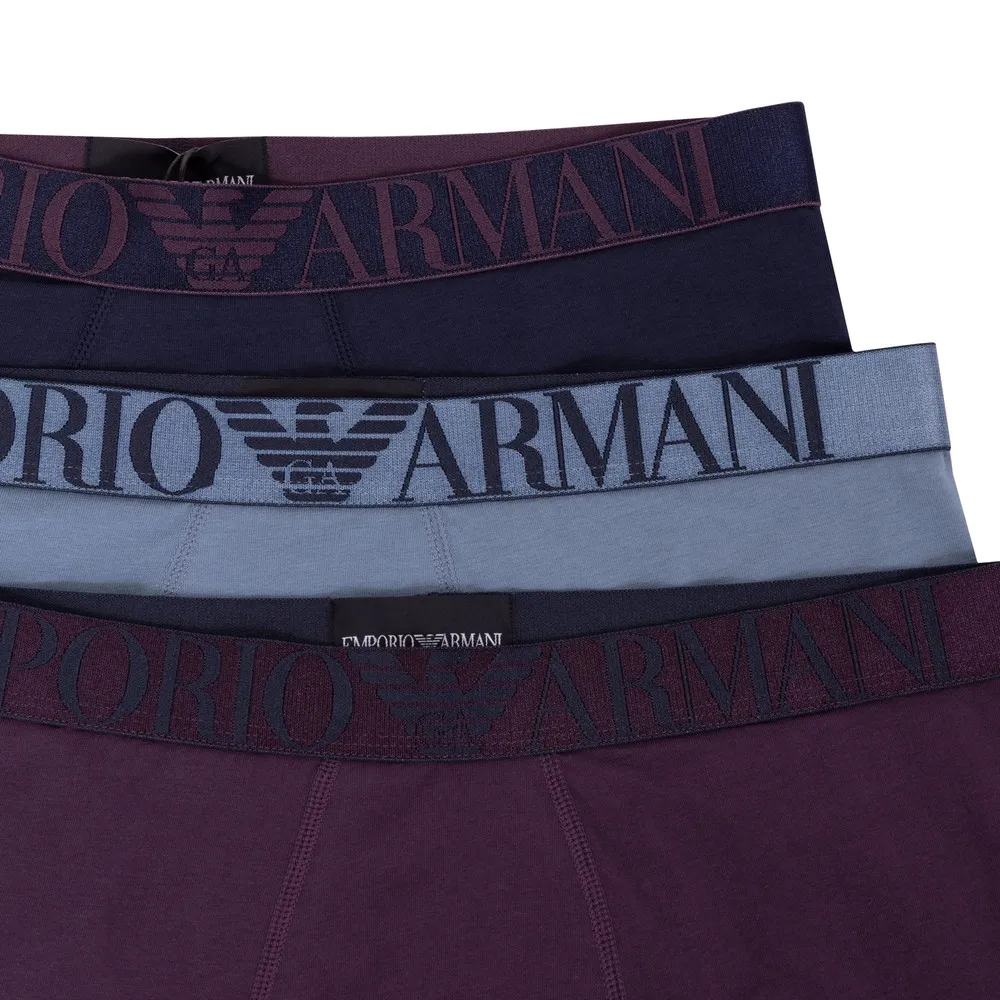 Mens Multicoloured Armani 3 Pack Stretch Trunk