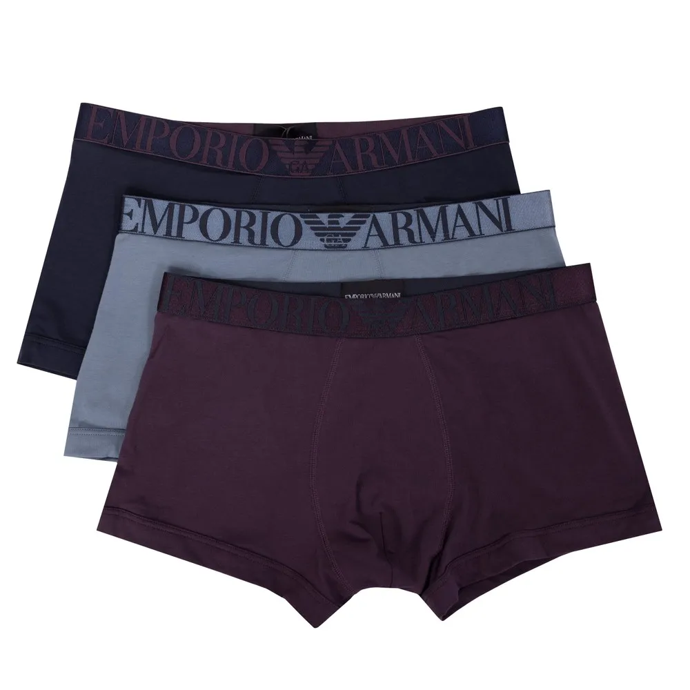 Mens Multicoloured Armani 3 Pack Stretch Trunk