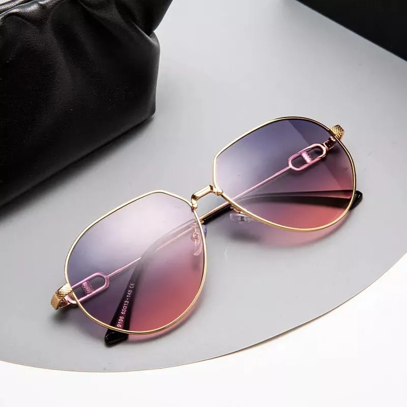 Metal Frame Irregular Sunglasses