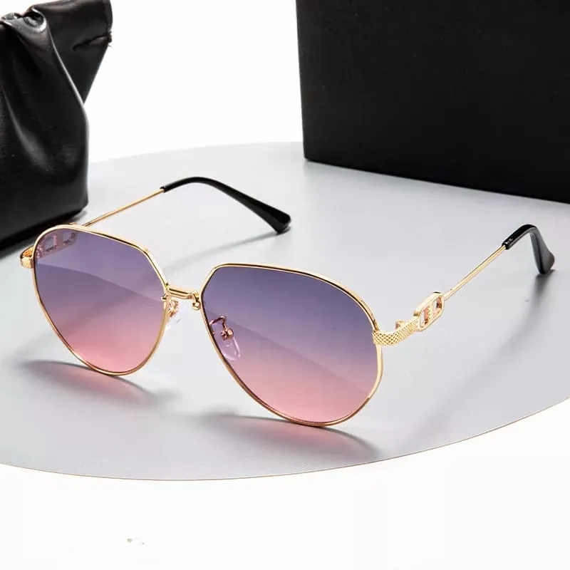 Metal Frame Irregular Sunglasses