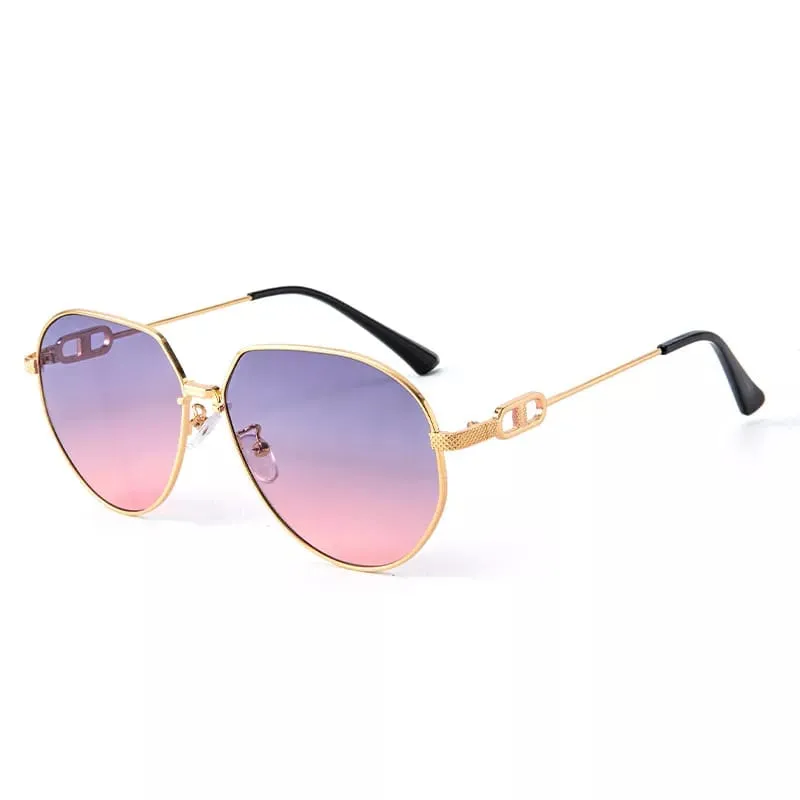 Metal Frame Irregular Sunglasses