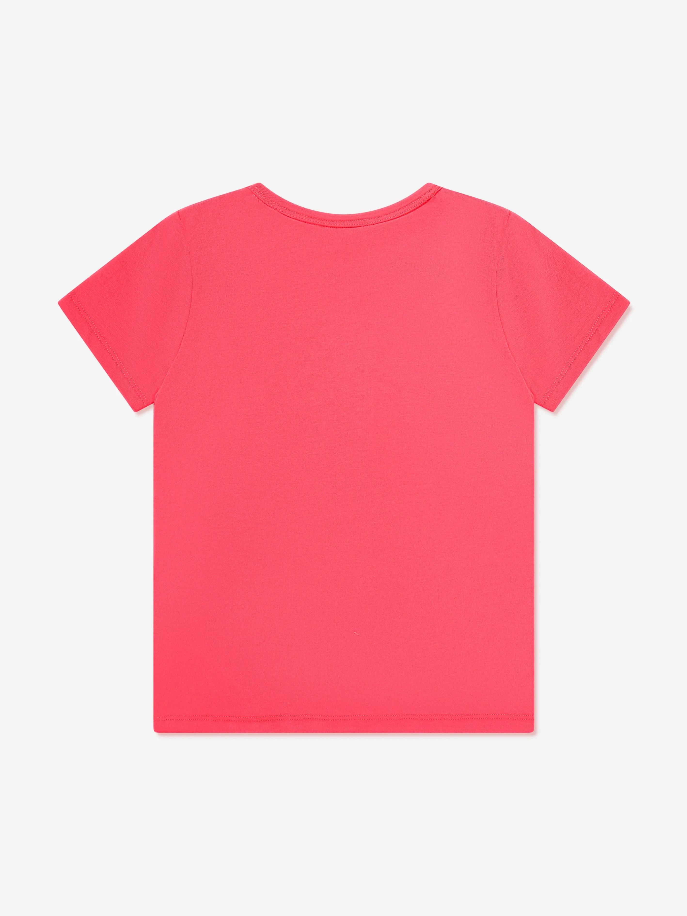 Michael Kors Girls Logo Print T-Shirt in Pink