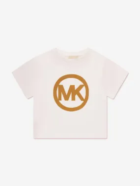 Michael Kors Girls Logo Print T-Shirt in White