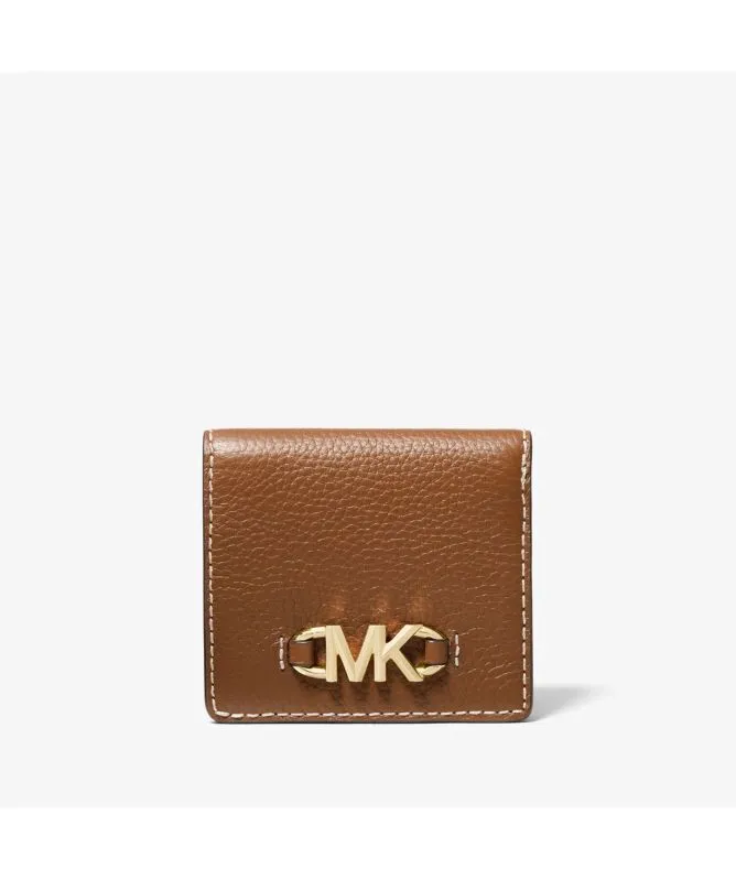 Michael Kors Izzy Small Logo Embellished Pebbled Leather Billfold Wallet | Luggage