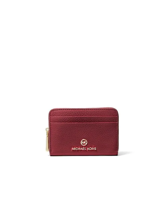 Michael Kors Jet Set Small Pebbled Leather Wallet | Burgundy