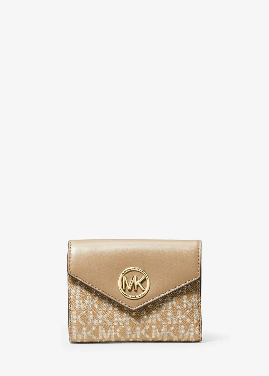 MICHAEL MICHAEL KORS Carmen medium logo and leather tri-fold envelope wallet -                         -                     -  