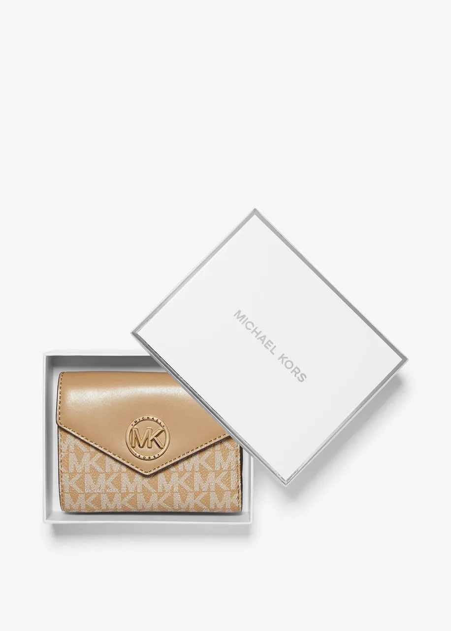 MICHAEL MICHAEL KORS Carmen medium logo and leather tri-fold envelope wallet -                         -                     -  