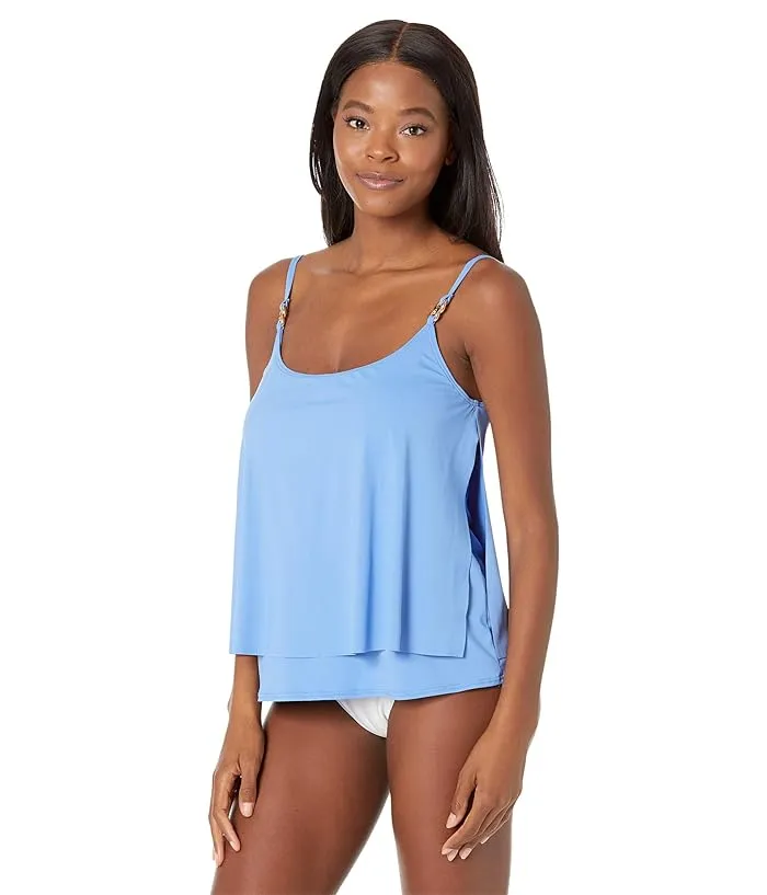 MICHAEL Michael Kors Iconic Solids Double Layer Tankini Top Women's