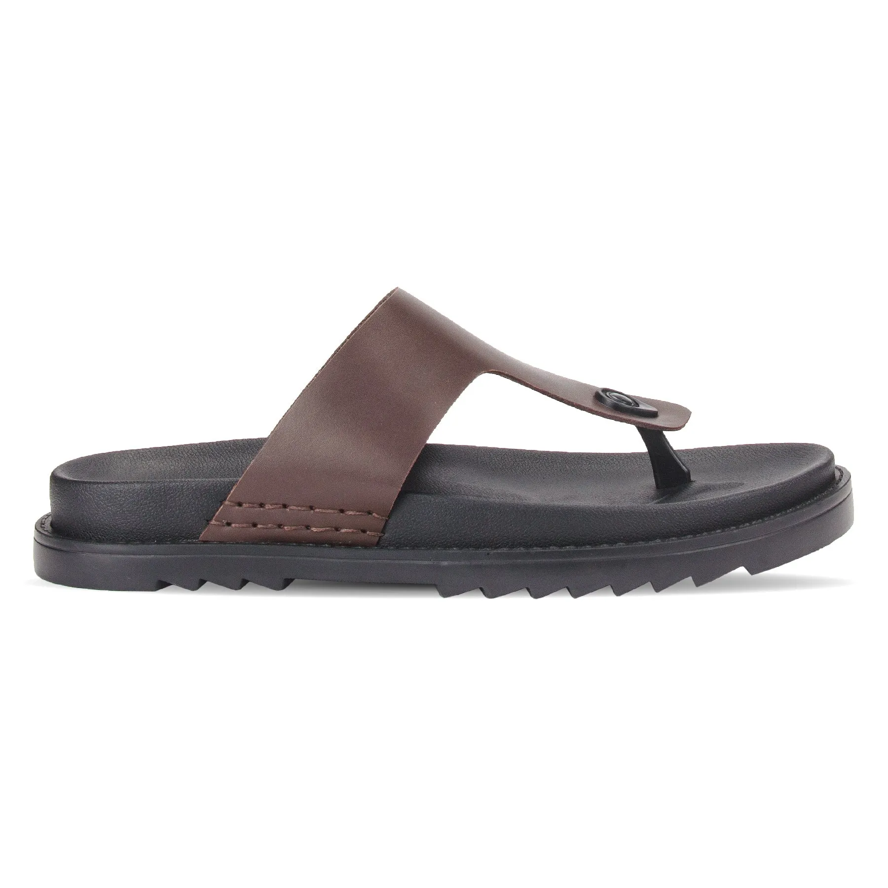 Milano men's leather open-toe flat sandal