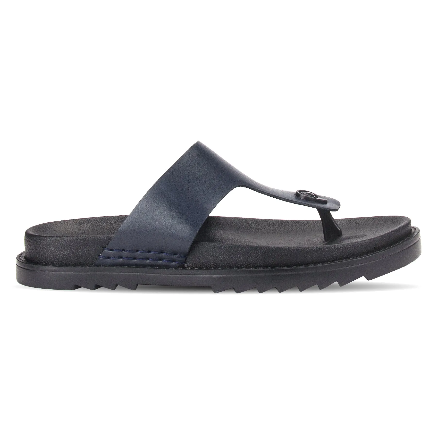 Milano men's leather open-toe flat sandal