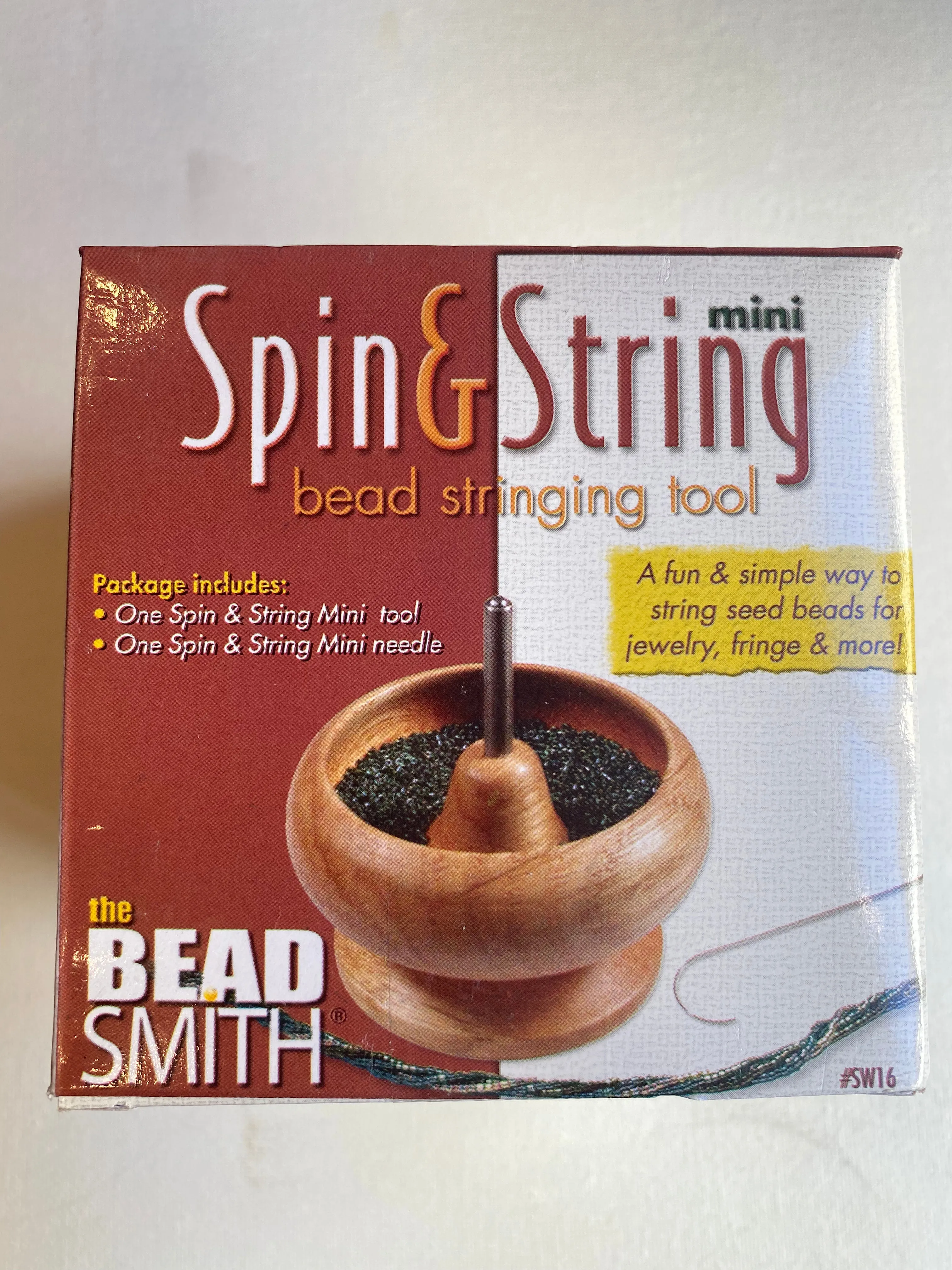 Mini bead spinner stringing tool