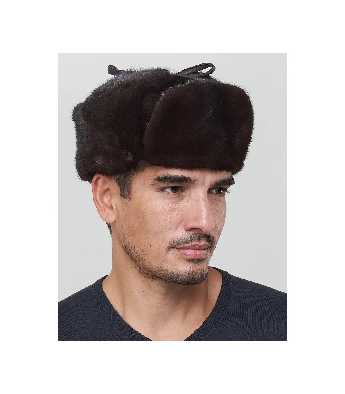 Mink Full Fur Russian Hat for Men: FurHatWorld.com